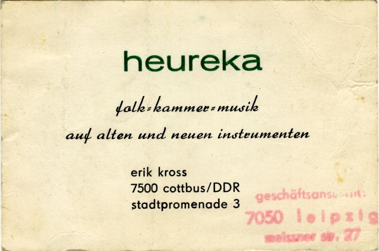 So fing (vielleicht) alles an: Heureka Kontaktkarte