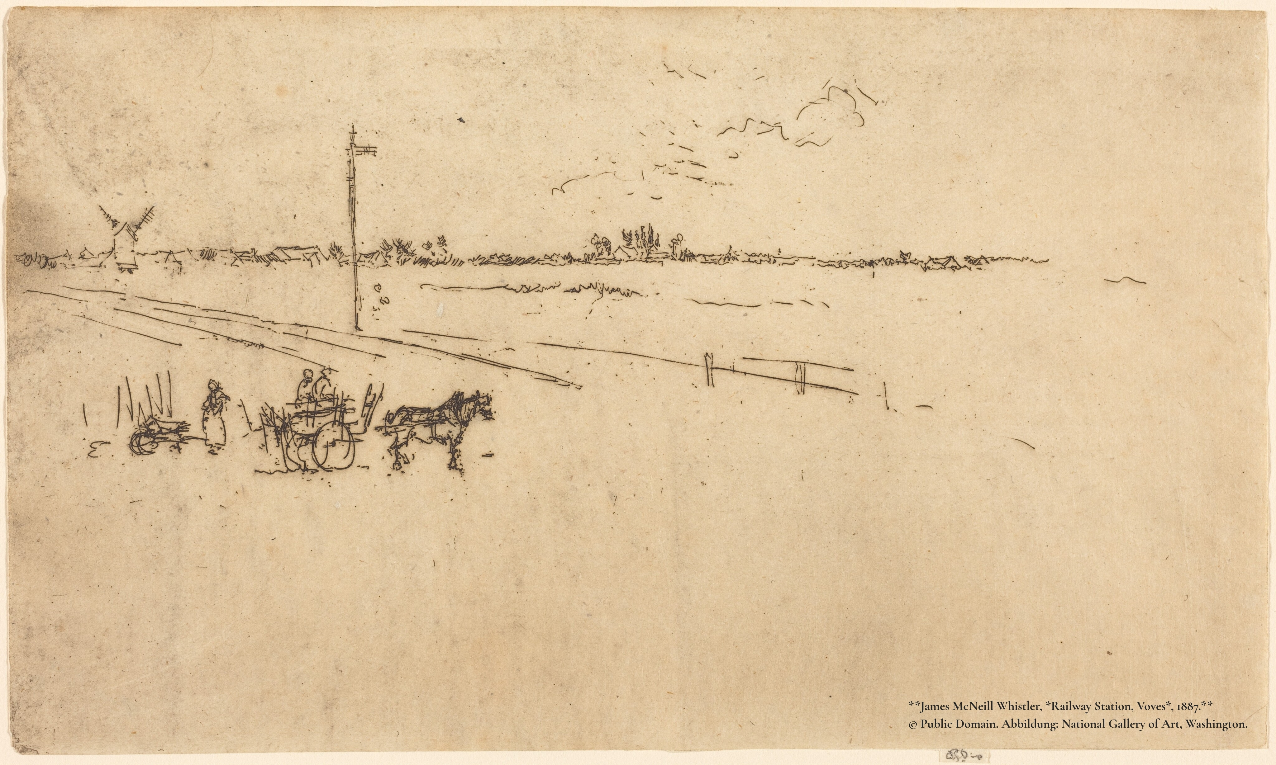 Von Zeit zu Zeit Header James McNeill Whistler, Railway Station, Voves, 1887. © Public Domain. Abbildung: National Gallery of Art, Washington.